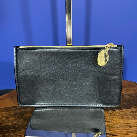 Stella McCartney Handbags - Stella McCartney Small Vegan Leather Black Case Zipper Clutch Pouch